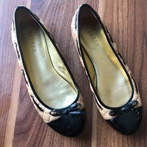 Lauren Ralph Lauren Black and Tan Flats